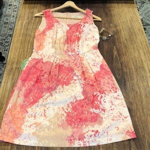 Ann Taylor Loft summer dress Pink Floral pockets